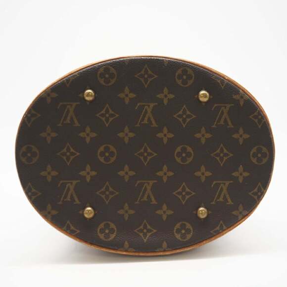 LOUIS VUITTON Monogram Bucket GM M42236 Handbag in Brown Coated Canvas for Women